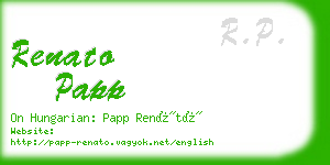 renato papp business card